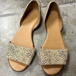 Used J Crew Leopard Animal Print Calf Hair Sandals 6.5
